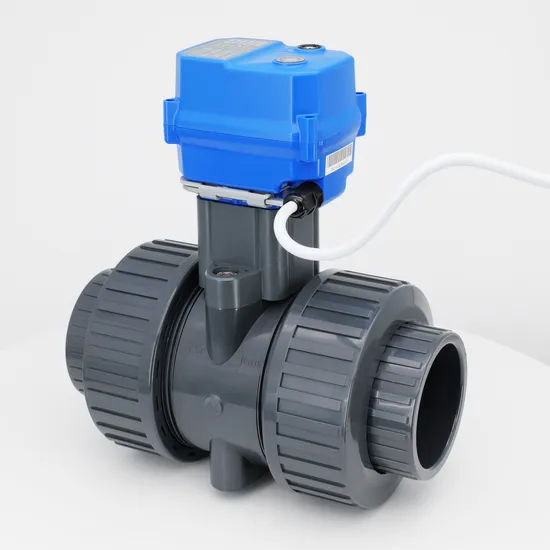UPVC Plastic Double Union 2-Way Motorized Valve Corrosion Resistant (1/2"-2")